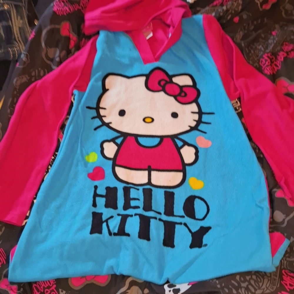 Hello Kitty Bright Pink and Blue Hoodie